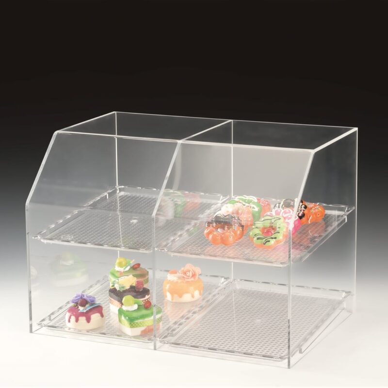 ZCP 742 — POLYCARBONAT TEPSİLİ TEŞHİR STANDI 47 x 33 x H: 33 cm