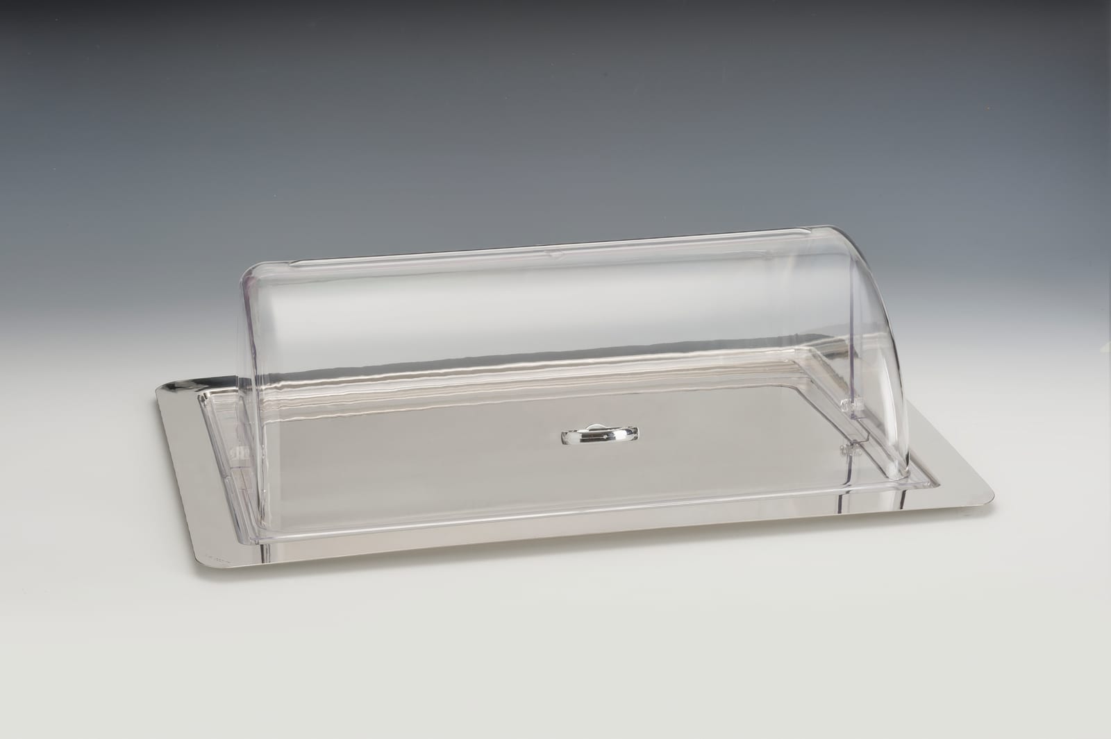 ZCP 770 — ÇELİK TEPSİLİ, POLYCARBONAT KAPAKLI MUHAFAZA KABI 18/10 62 x 42 x H: 18 cm