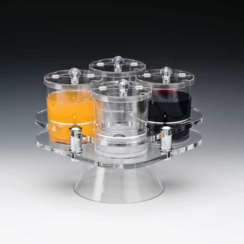 ZCP 525 — POLYCARBONAT SOSLUK REÇELLİK, BAHARATLIK STANDI / DÖNER - 0,75 LİTRE 27 x 27 x H: 23 cm