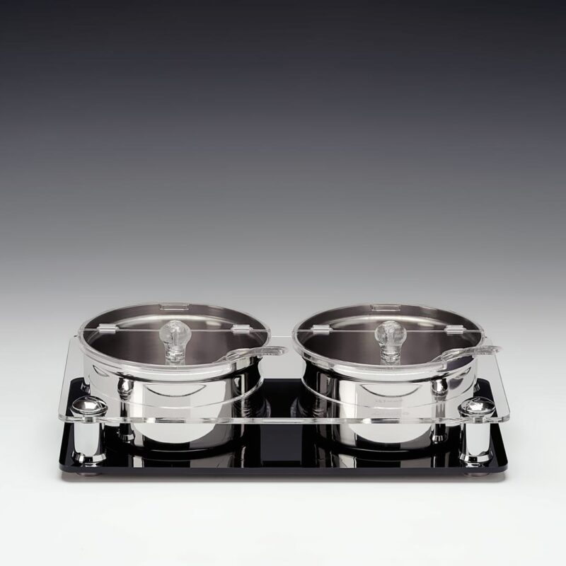 ZCP 666 — ÇELİK KASELİ POLYCARBONAT KAPAKLI SOSLUK REÇELLİK STANDI 17,5 x 33,5 x H: 8,5 cm