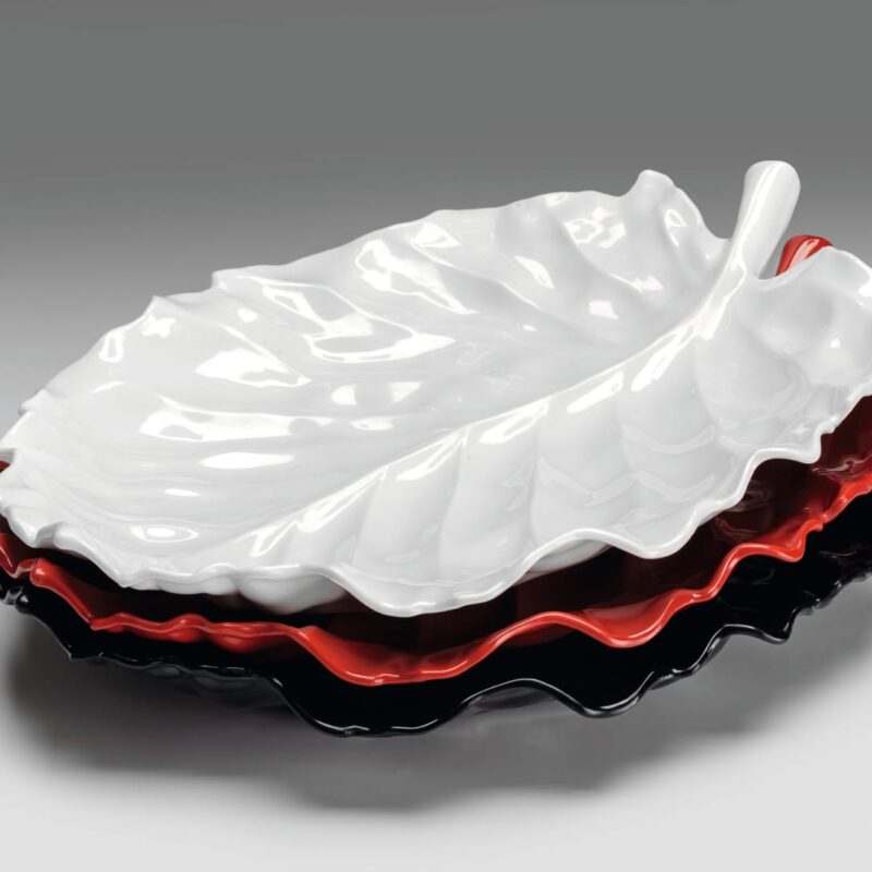 K 2800 — YAPRAK MODEL MELAMİN TEŞHİR / BÜYÜK - 43 x 34 cm