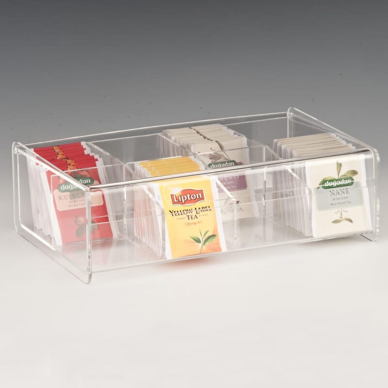 ZCP 339 — POLYCARBONAT ÇAY STANDI / 8 GÖZLÜ 27,5 x 17 x H: 8,5 cm