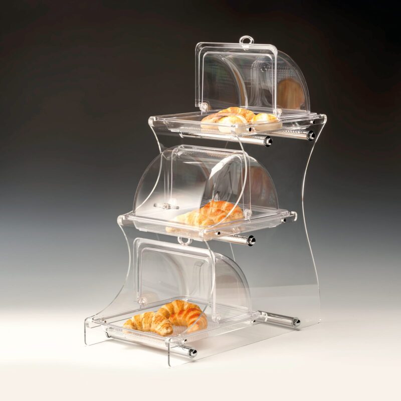 ZCP 728 — TEŞHİR STANDI GN 1/2 (AKRİLİK STANDLI, KOMPLE PC MUHAFAZA KABLI) 30 x 58 x H: 72 cm