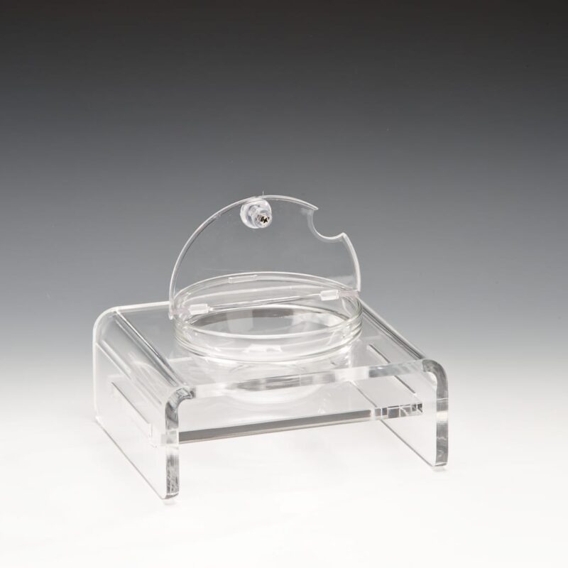 ZCP 286 — CAM KASELİ POLYCARBONAT KAPAKLI TEŞHİR STANDI 21 x 19 cm / KASE (BOWL) Ø 14 cm
