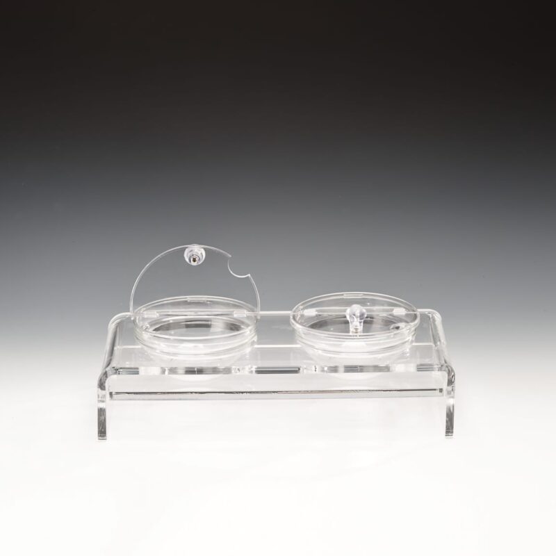 ZCP 287 — CAM KASELİ POLYCARBONAT KAPAKLI TEŞHİR STANDI 39 x 19 cm / KASE (BOWL) Ø 14 cm