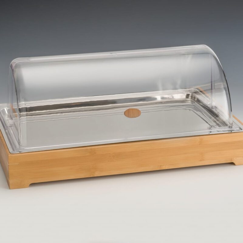 ZCP 773 — AHŞAP ALTLI POLYCARBONAT ROLLTOP KAPAKLI SOĞUTUCULU TEŞHİR 57 x 37 x H: 22 cm